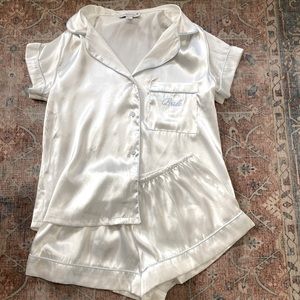 Bridal silk pj set - new/never worn!